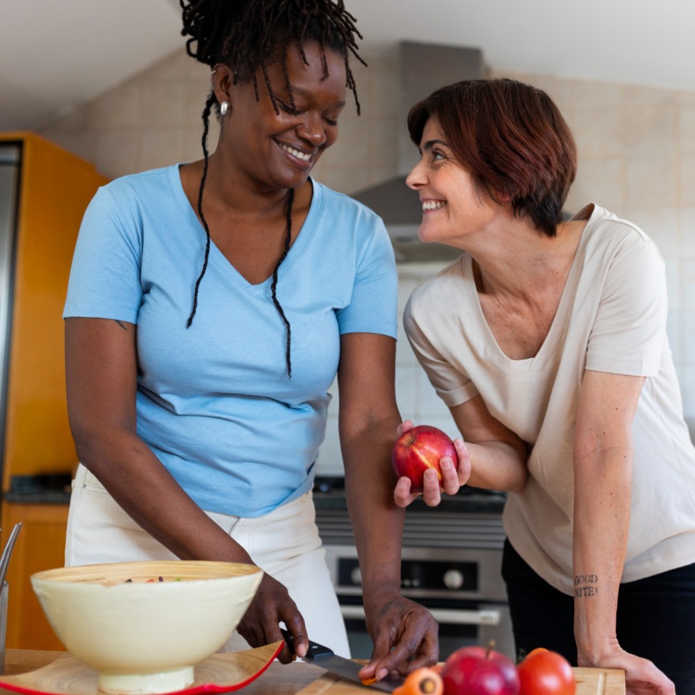 African American caregiver Nutrition & Meal Preparation a